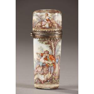 Silver-gilt And Enamel Bottle, Second Part Of The 19th Century