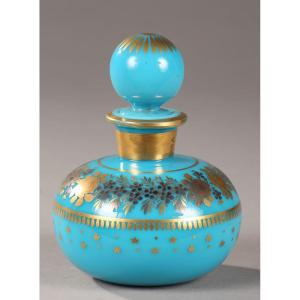 Blue Opaline Bottle Desvignes Charles X Decor