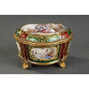 Small Vienna Enamel And Silver-gilt Box, 19th Century