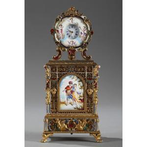 Vienna Enamel And Gilt Bronze Clock
