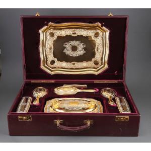 Silver-gilt Toiletry Set By Lionel Alfred Crichton, London, 1917