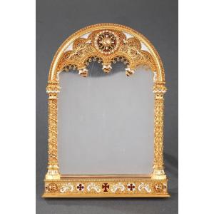 Gold And Enamel Frame, Cross And Globe Decoration