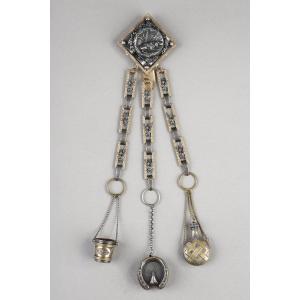 A "folk Art" Seamstress Chatelaine