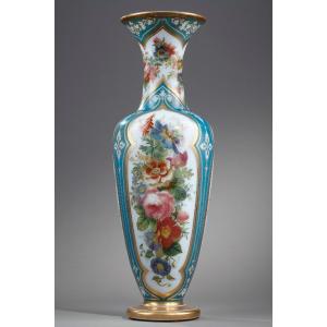 Vase In Glazed Opaline Glass, Probably Baccarat