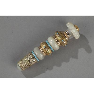 Mother-of-pearl, Gold Sewing Box In Shape Of Flower. Charles X.