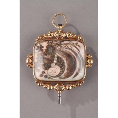 Gold And Crystal Watch Key. Early 19th Century. 