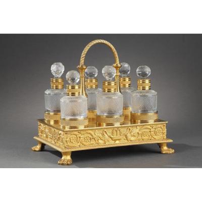 Charles X Cut-crystal And Gilt Bronze Perfume Cellaret. 
