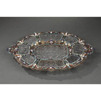 An Austrian Historicist Rock-crystal, Silver-gilt And Enamel Dish Mark Of Karl Rössler. Vienna,