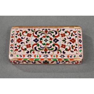 Mid-19th Century Gold And Champlevé Enamel Snuffbox.