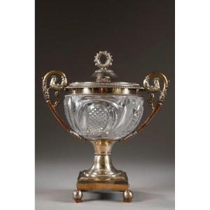 Early 19th Century Silver And Crystal Candy Dish. Louis Dupré. 