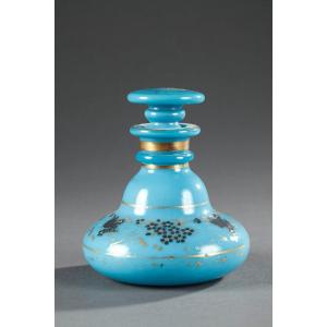 Charles X Blue Opaline Perfume Bottle. Circa 1820 