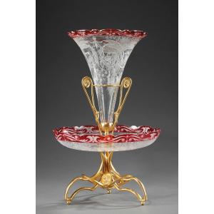 Late-19th Century Crystal Centerpiece Ormolu Mounted. 
