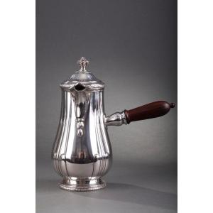 French Silver Hot Chocolate Pot Or Coffee Pot. Puiforcat.
