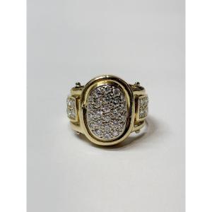 Gold Diamond Paved Ring