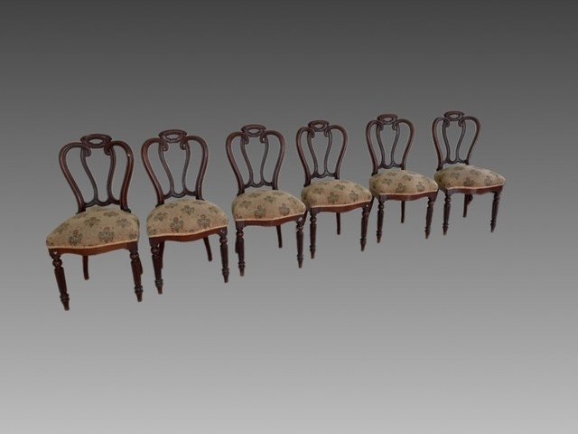 Gruppo di sei sedie Luigi Filippo-photo-4