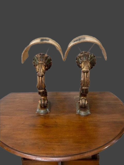 APPLIQUES IN LEGNO LACCATO E DORATO -photo-2