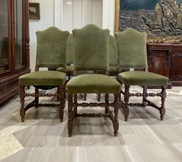 SERIE DI OTTO SEDIE IN STILE RINASCIMENTALE  -photo-1