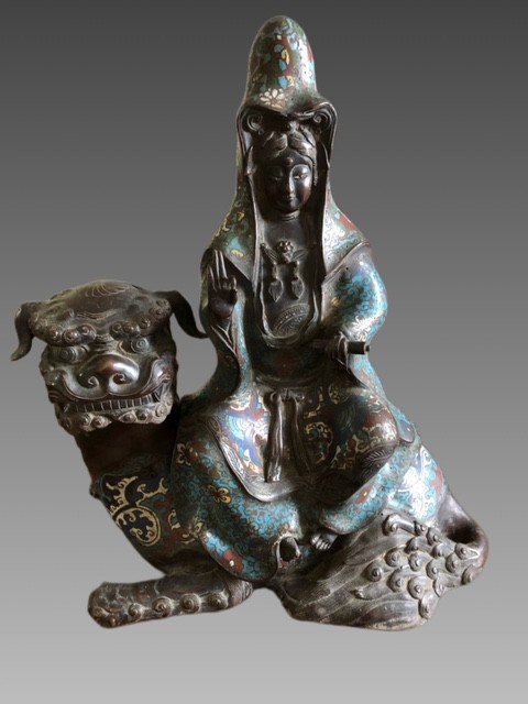 SCULTURA IN BRONZO CLOISONNE' -photo-5