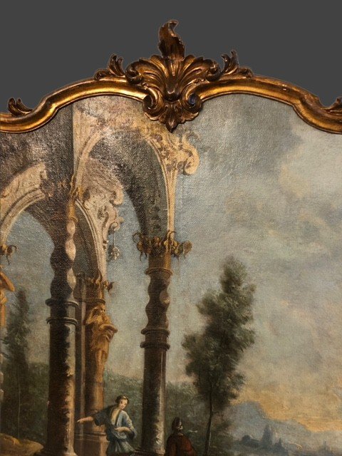 COPPIA DI DIPINTI RAFFIGURANTI CAPRICCI ARCHITETTONICI -photo-6