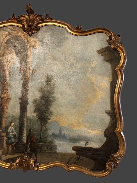 COPPIA DI DIPINTI RAFFIGURANTI CAPRICCI ARCHITETTONICI -photo-8