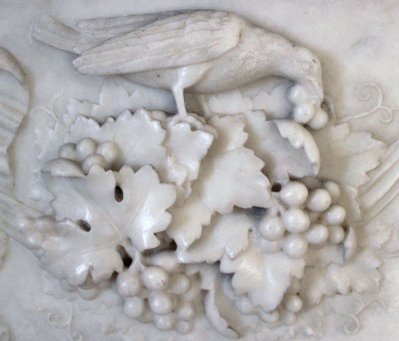 Importante camino in marmo bianco di Carrara-photo-5
