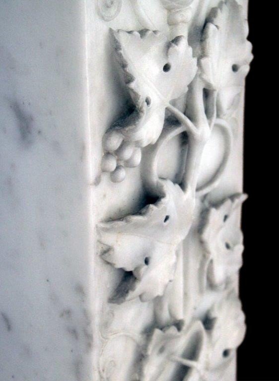Importante camino in marmo bianco di Carrara-photo-6