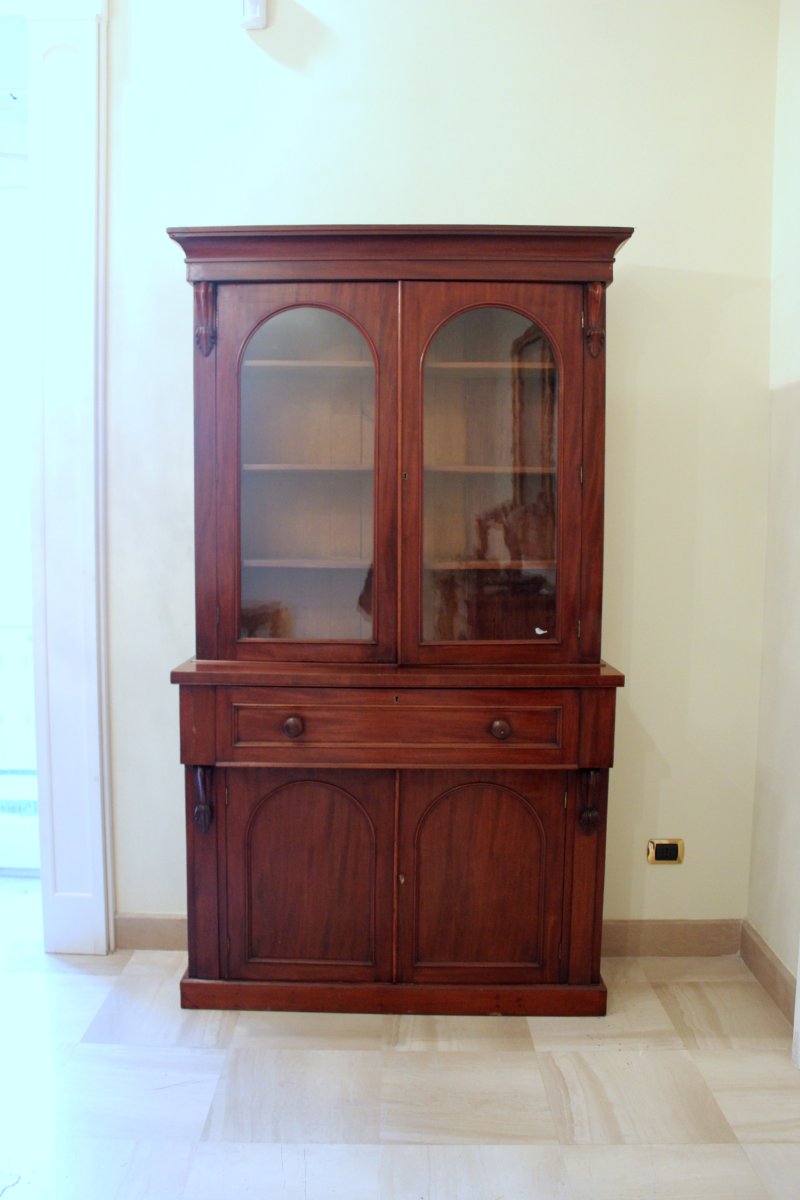 Bookcase vittoriana in mogano-photo-7