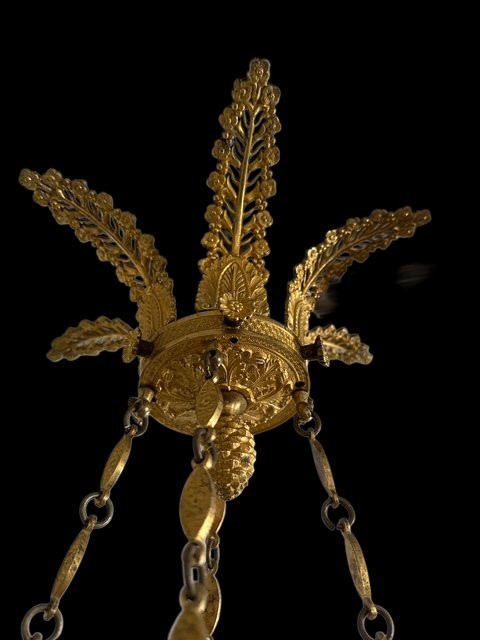 Lampadario in bronzo dorato-photo-1