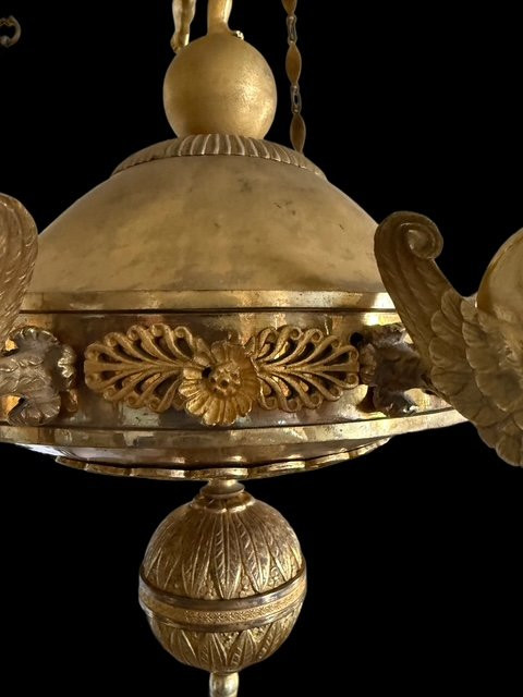 Lampadario in bronzo dorato-photo-2