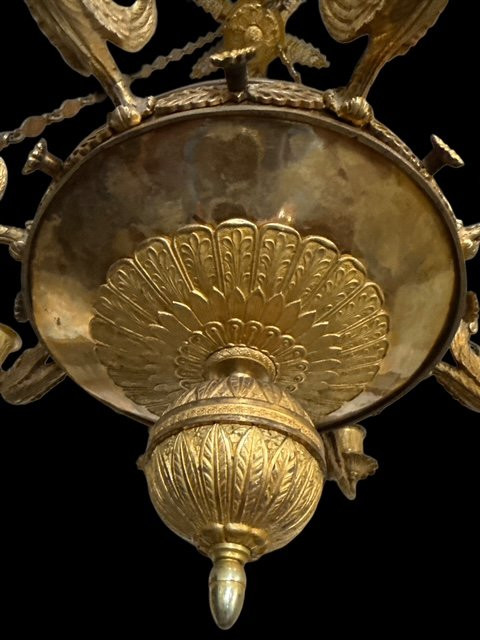 Lampadario in bronzo dorato-photo-3