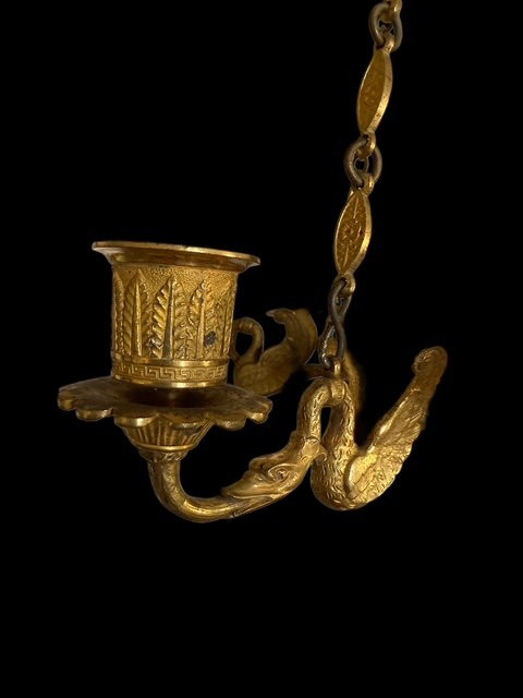Lampadario in bronzo dorato-photo-5