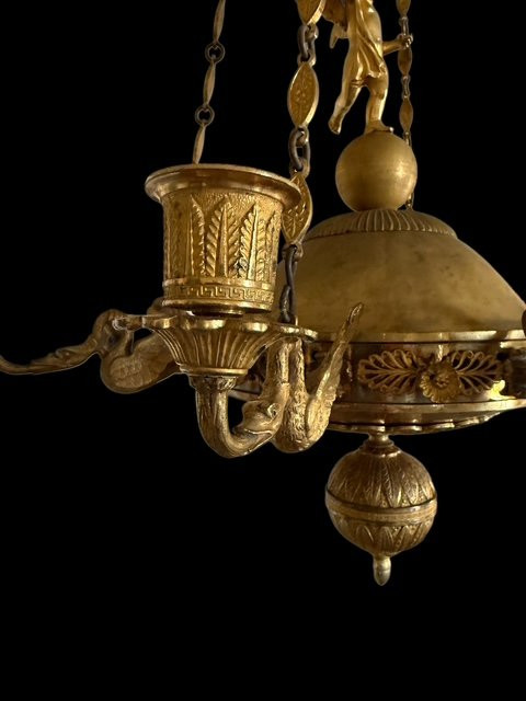 Lampadario in bronzo dorato-photo-8