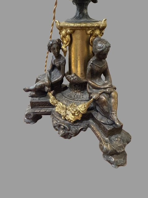 Coppia di lampade in bronzo -photo-2