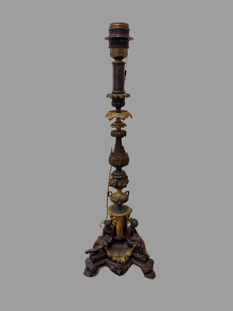 Coppia di lampade in bronzo -photo-4