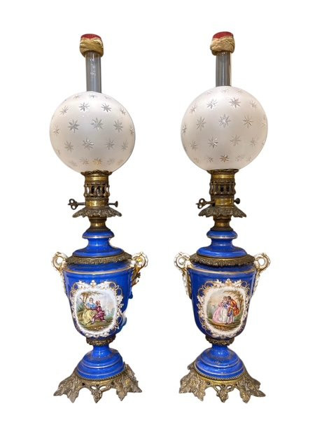 Coppia di lampade in porcellana -photo-4