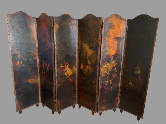 Paravento dipinto a sei pannelli -photo-1