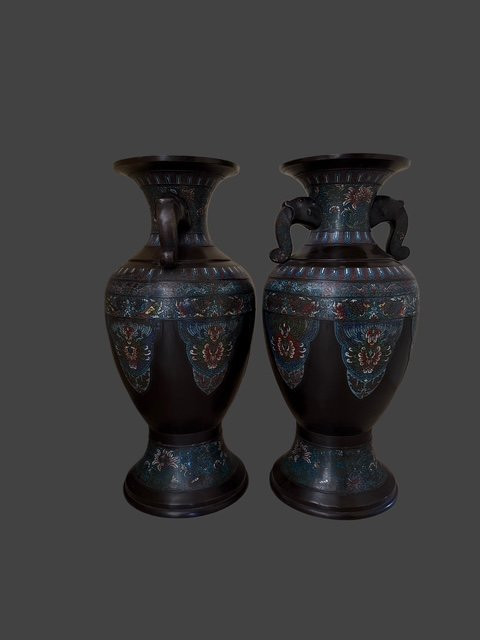 Coppia di vasi smaltati -photo-2