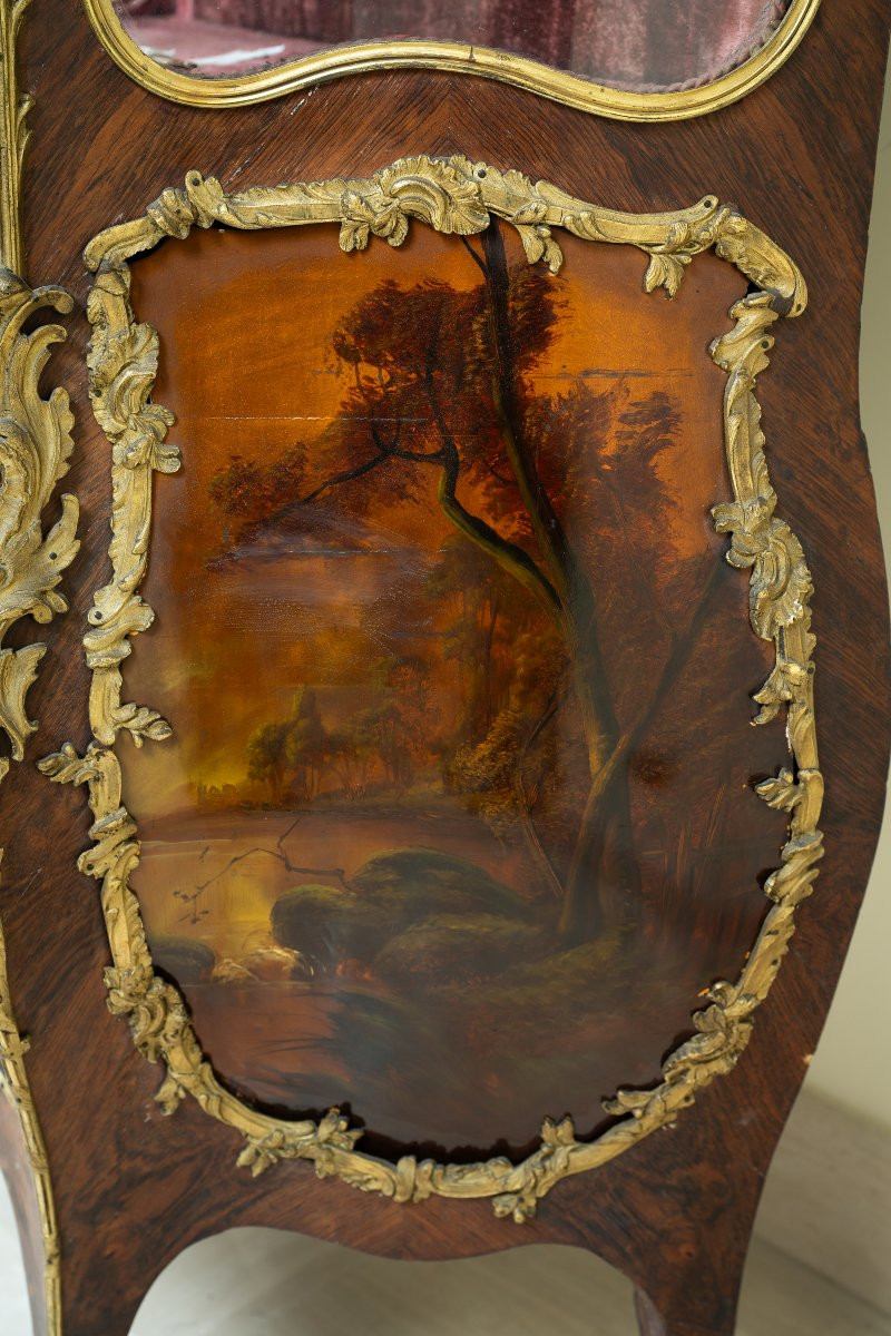 Vetrina dipinta Vernis Martin con bronzi dorati -photo-7