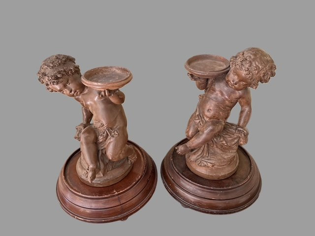 Coppia di sculture in terracotta -photo-4