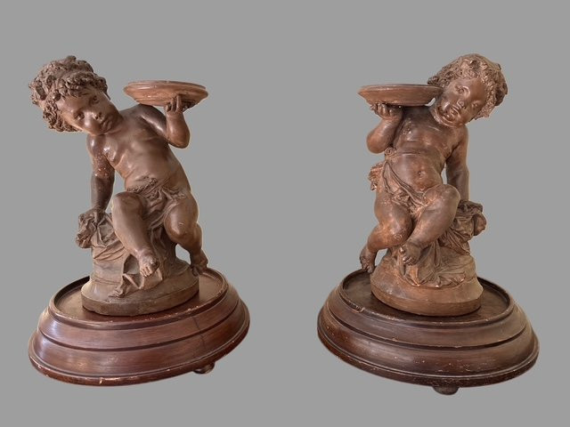 Coppia di sculture in terracotta -photo-2