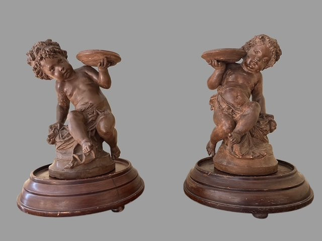 Coppia di sculture in terracotta -photo-5