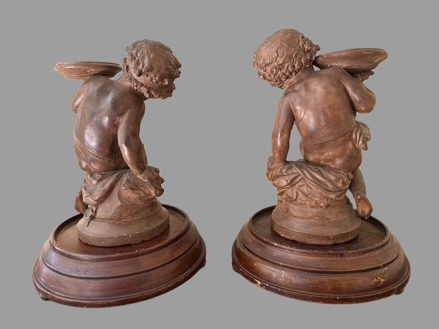 Coppia di sculture in terracotta -photo-7