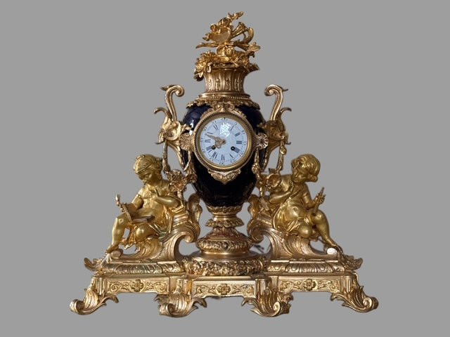 Orologio in bronzo  e porcellana-photo-3