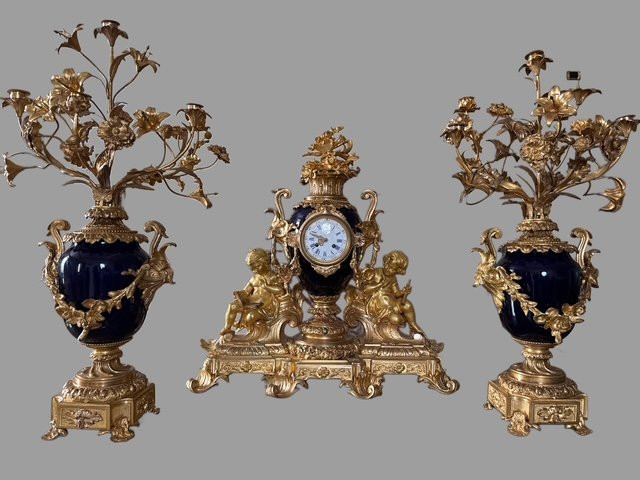 Orologio in bronzo  e porcellana-photo-4