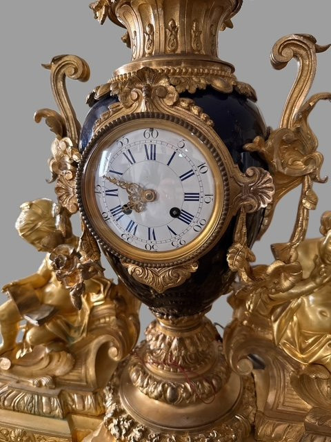 Orologio in bronzo  e porcellana-photo-2