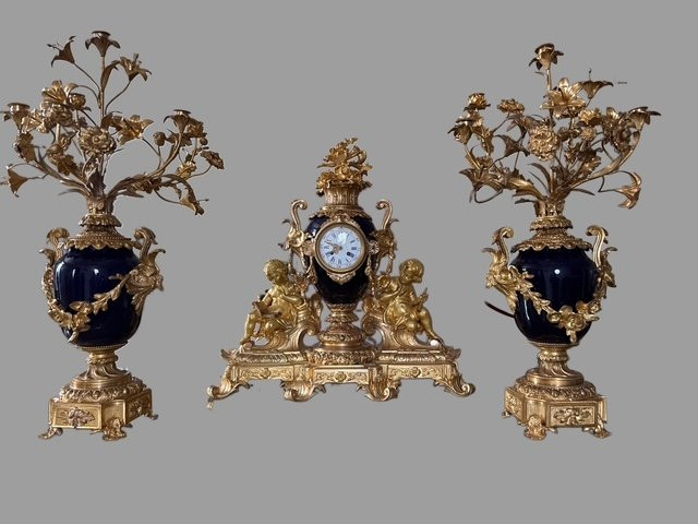 Orologio in bronzo  e porcellana-photo-5