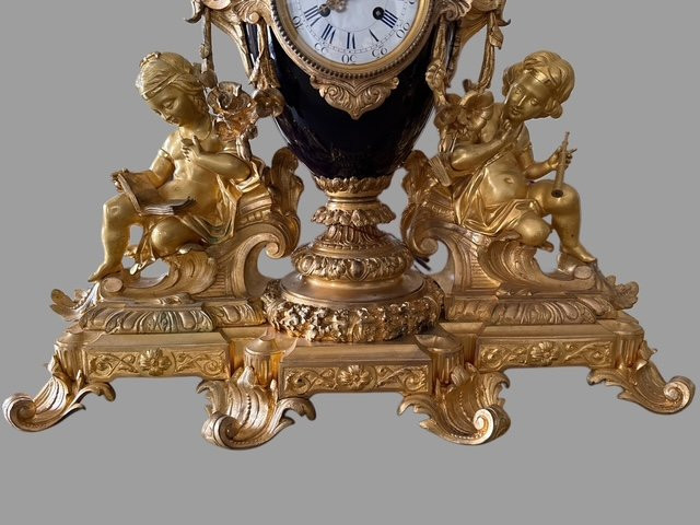 Orologio in bronzo  e porcellana-photo-6