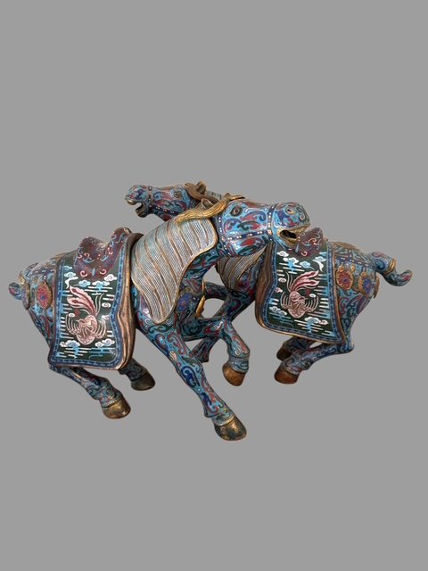 Coppia di cavalli Cloisonne' -photo-2