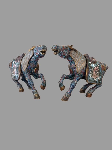 Coppia di cavalli Cloisonne' -photo-1