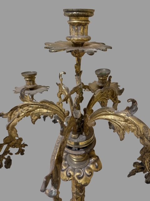 Candeliere in bronzo dorato-photo-2